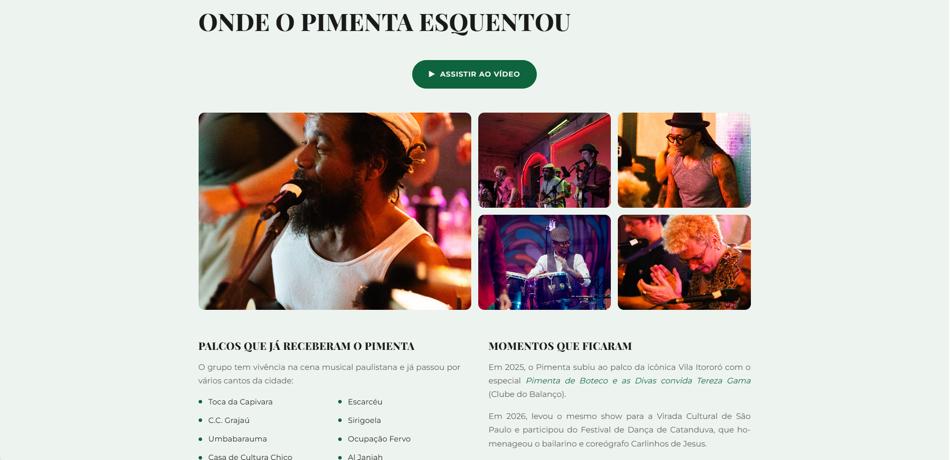 Conteúdo e mídias do projeto